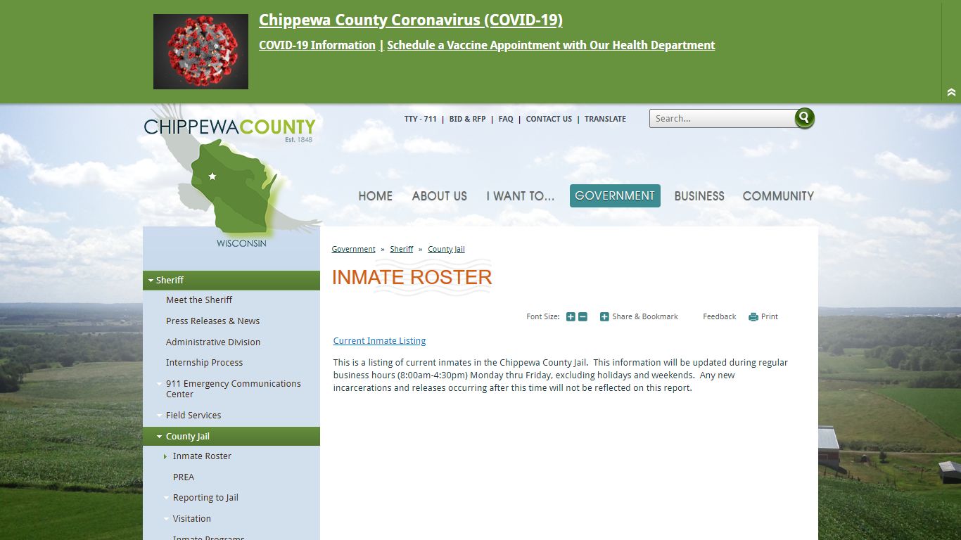 Inmate Roster | Chippewa County, Wi