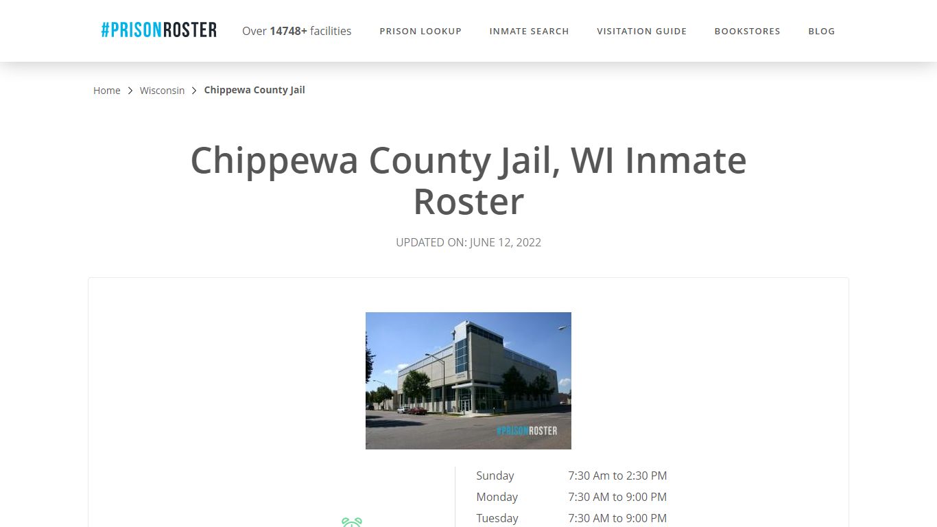 Chippewa County Jail, WI Inmate Roster